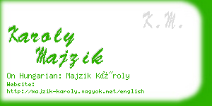 karoly majzik business card